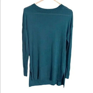Worthington Teal Blue Lightweight Longline Tunic Sweater